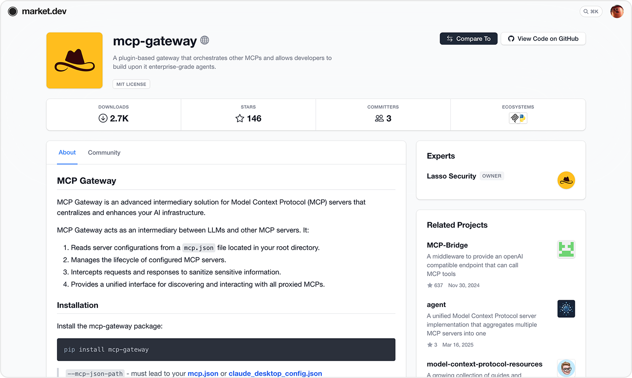 Project page preview